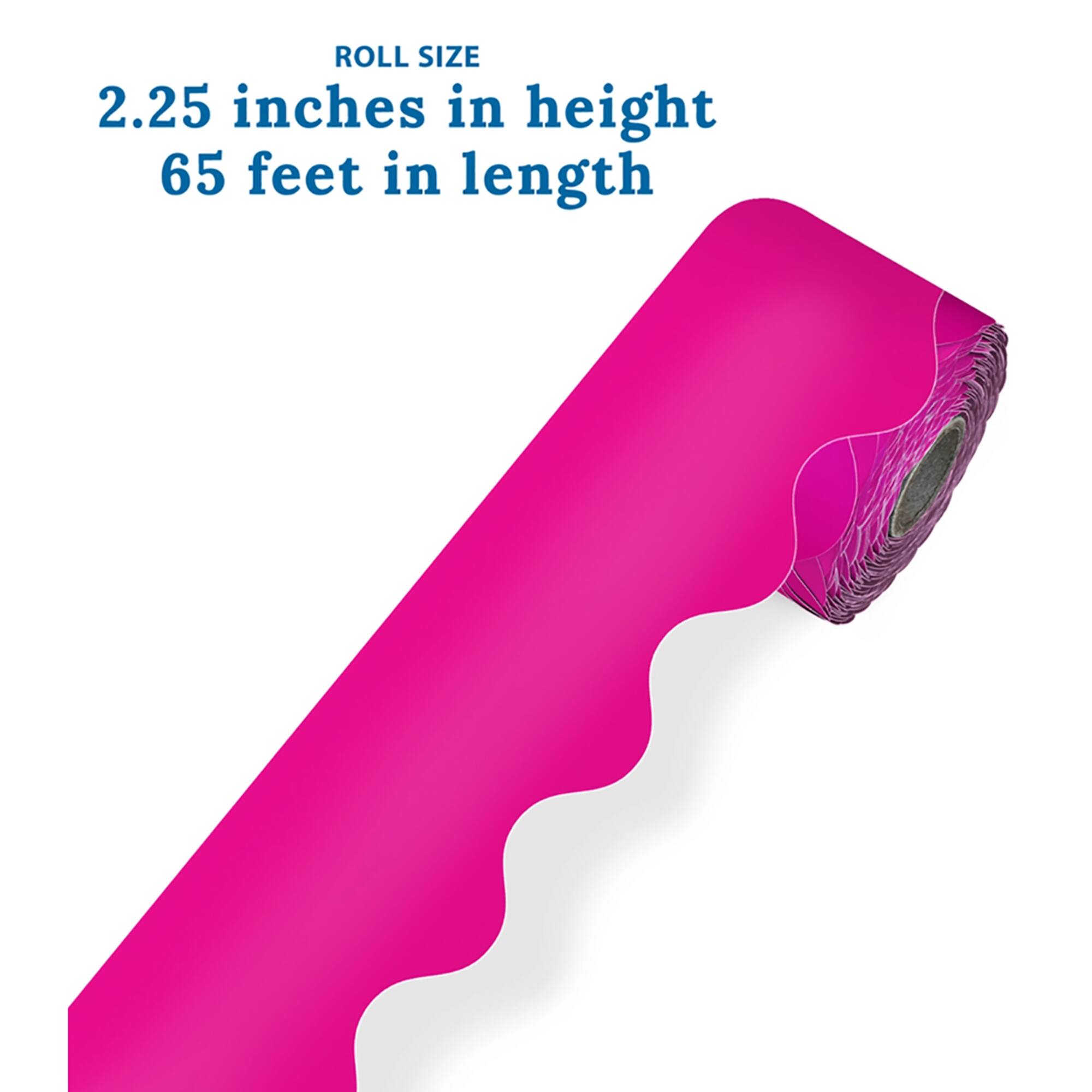 Carson Dellosa® Hot Pink Rolled Scalloped Border, 195ft.
